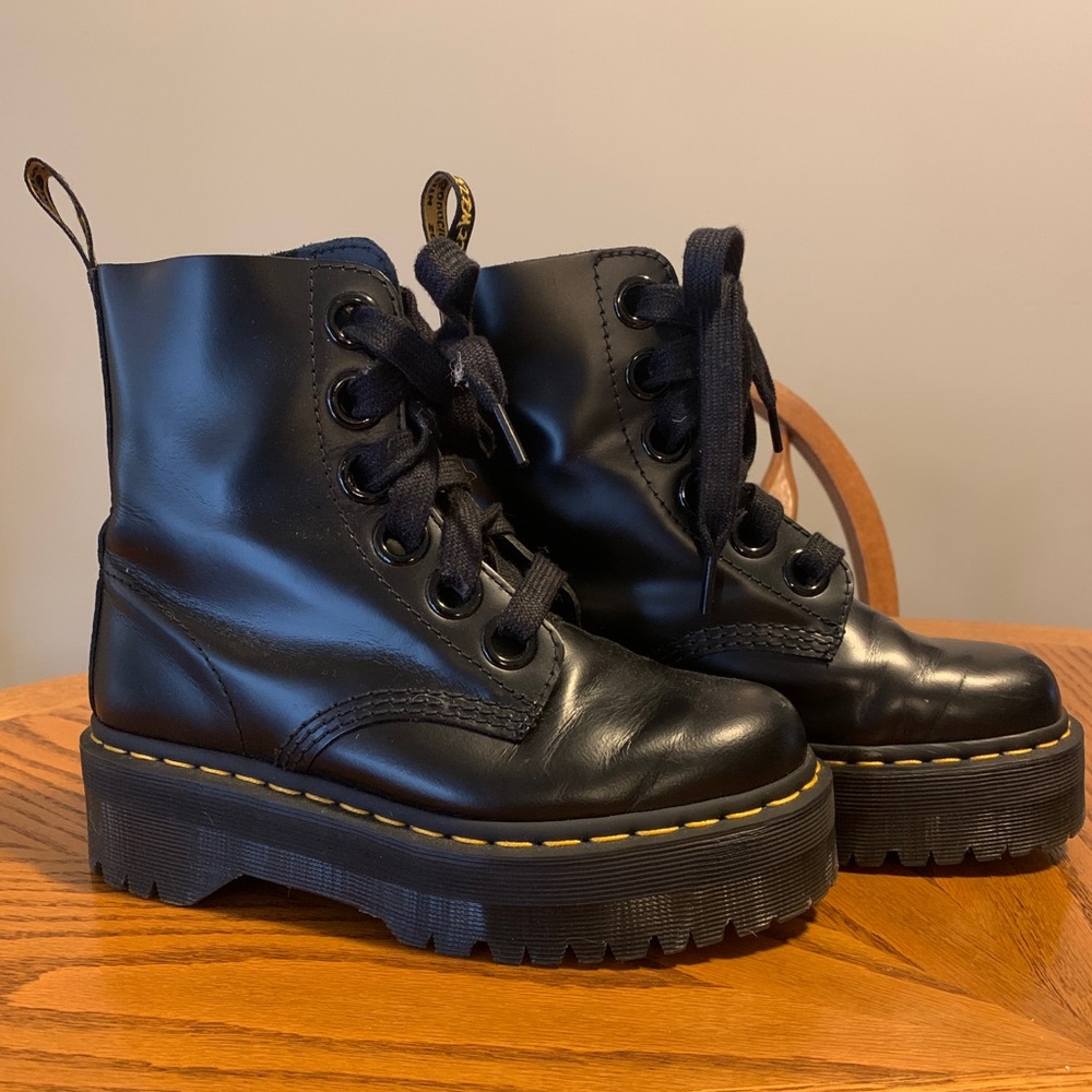 MOLLY WOMEN'S LEATHER PLATFORM BOOTS